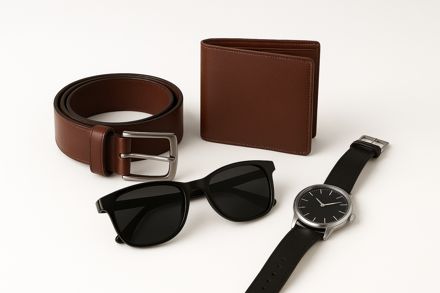 Modern Men’s Combo Kit – Watch, Belt, Wallet &amp; Sunglasses