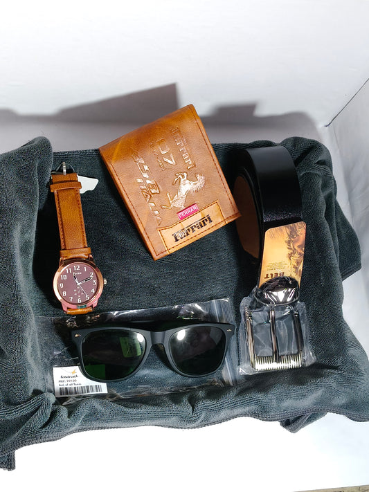Smart Men’s Combo Gift Set – Watch, Belt, Wallet, Sunglasses