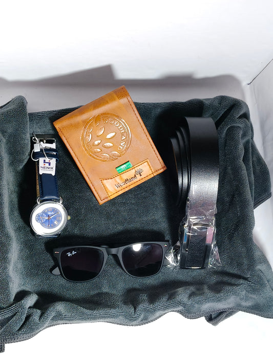 Gentleman’s Choice Combo – Watch, Belt, Wallet & Sunglasses