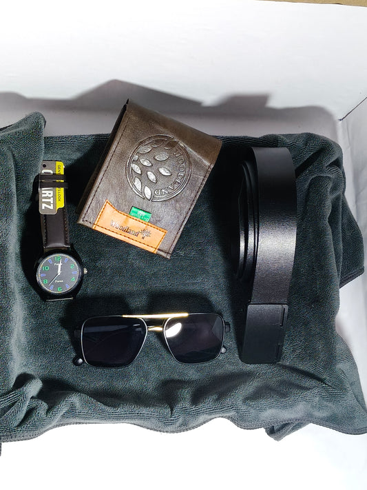 Men’s Premium Accessory Set – Watch, Belt, Wallet, Sunglasses