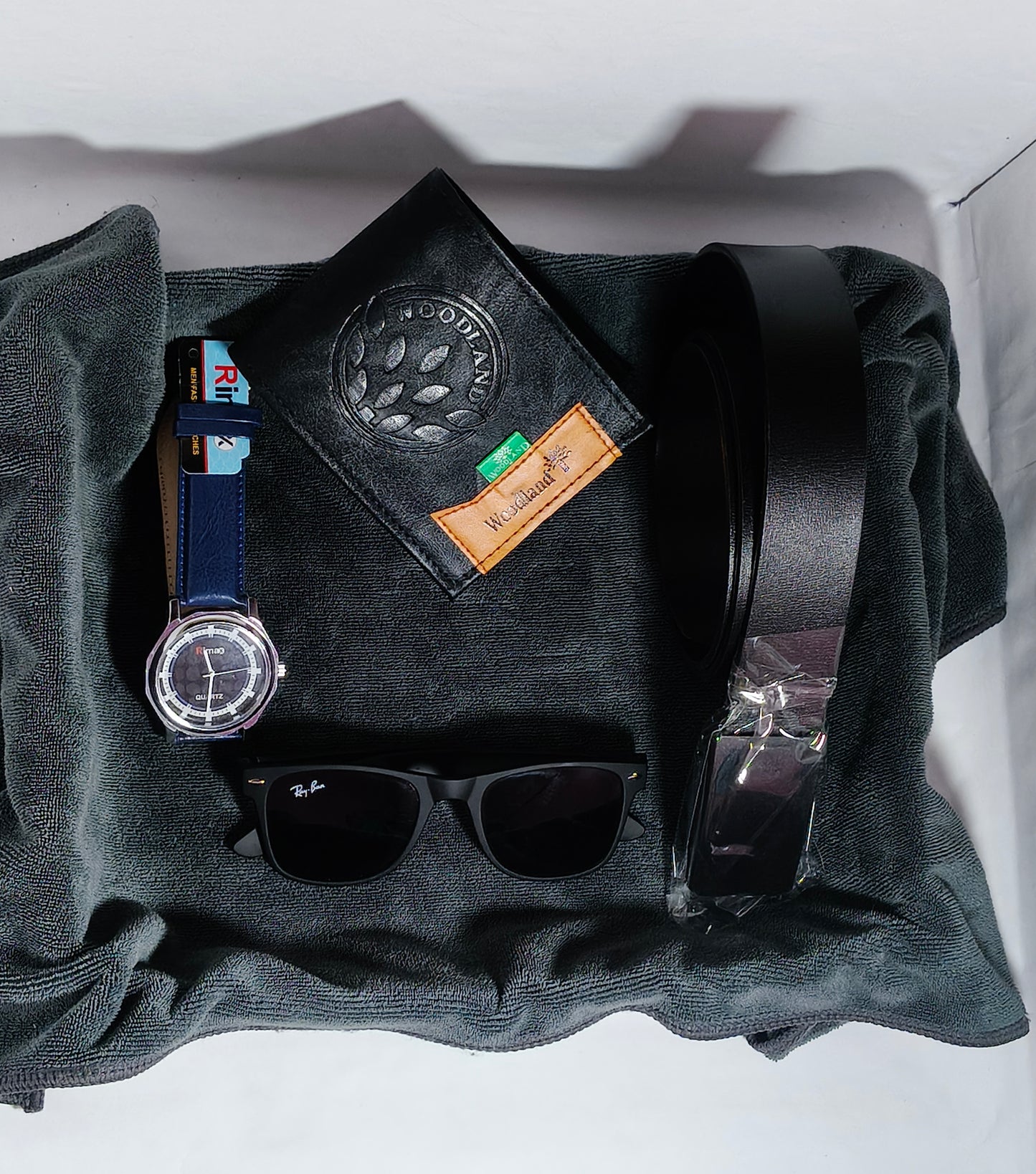 Men’s Premium 4-in-1 Combo Set – Watch, Belt, Wallet & Sunglasses